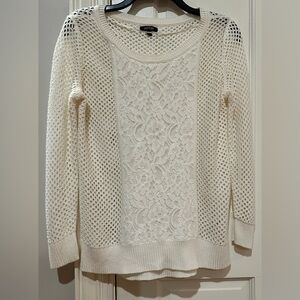 Apt. 9 Cream Lace Detail Sweater